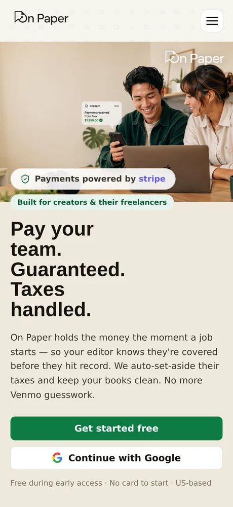 itsonpaper.com on mobile